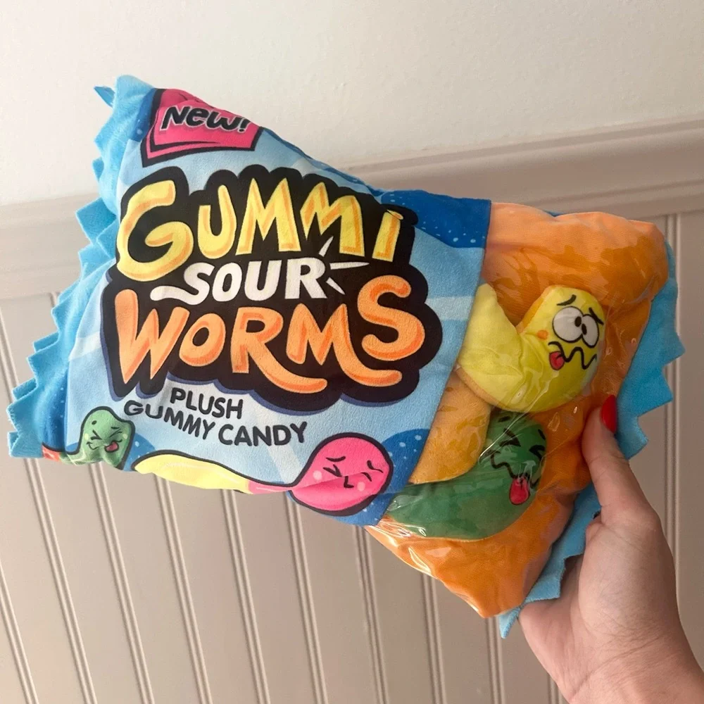 Gummi Sour Worms Plush Toy - Multicolor